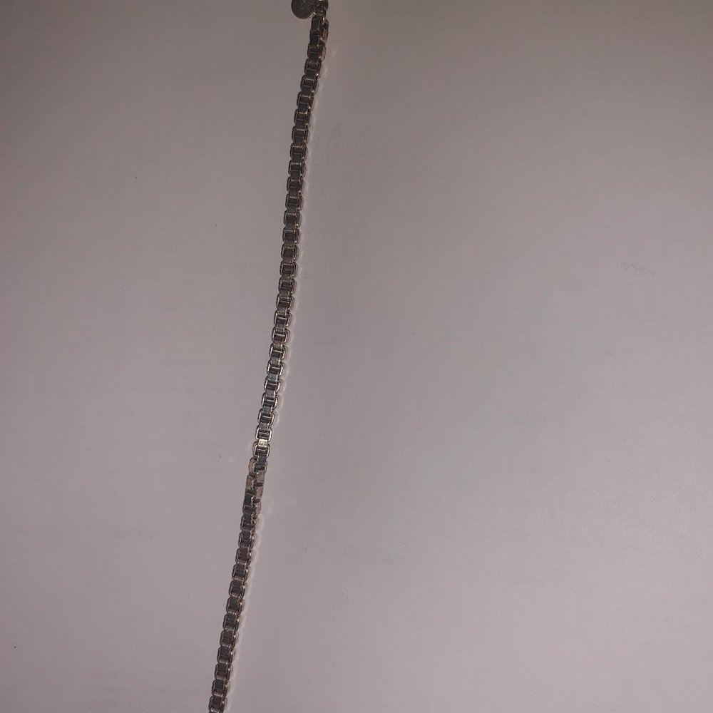 Authentic Tiffany Sterling Silver Venetian Box Chain Bracelet 7.5"